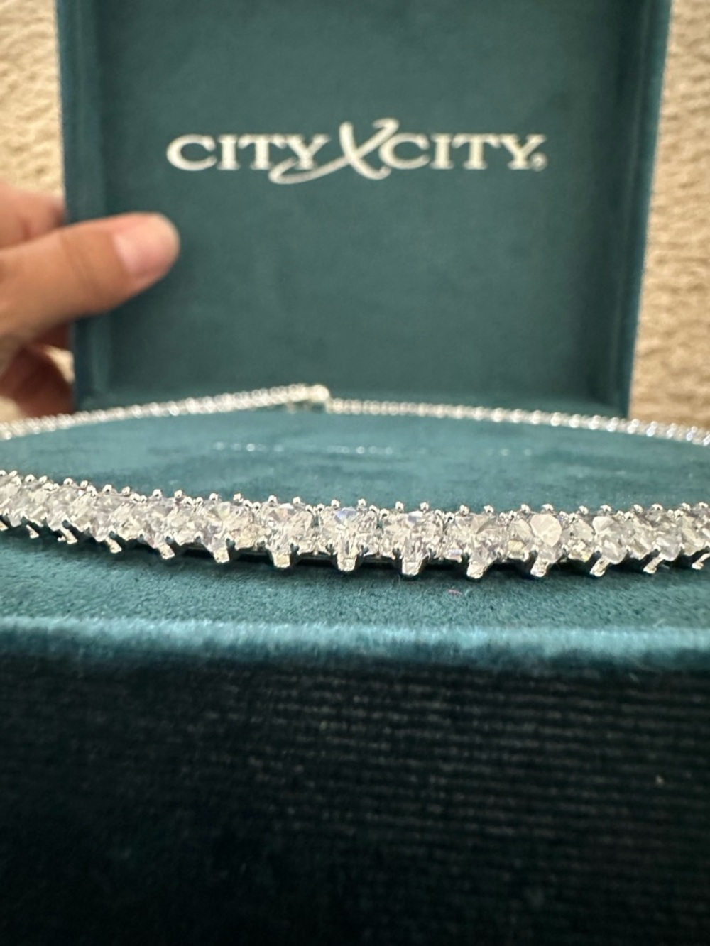 Cubic zirconia choker necklace